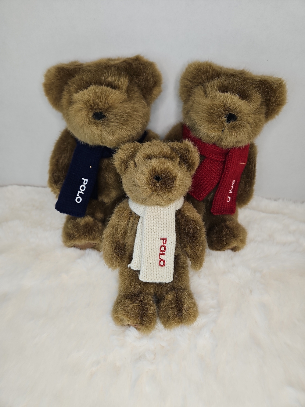 Polo by Ralph Lauren Brown Plush Teddy Bears Vintage Holiday Bears